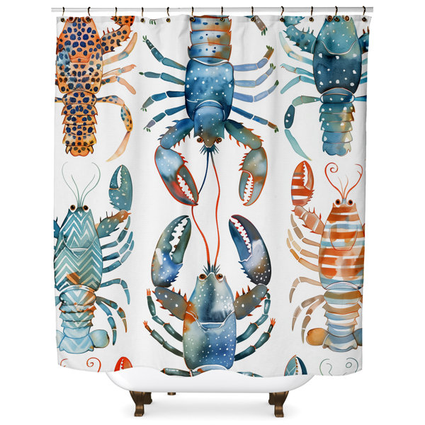Rosecliff Heights Lobsters Seafoam Soiree Shower Curtain Wayfair